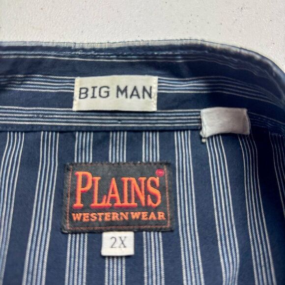 Plains Western Shirt Mens 2X Big Man Black Gray Pearl Snap Cowboy Southwest - Picture 9 of 12